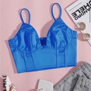 NWOT blue corset top